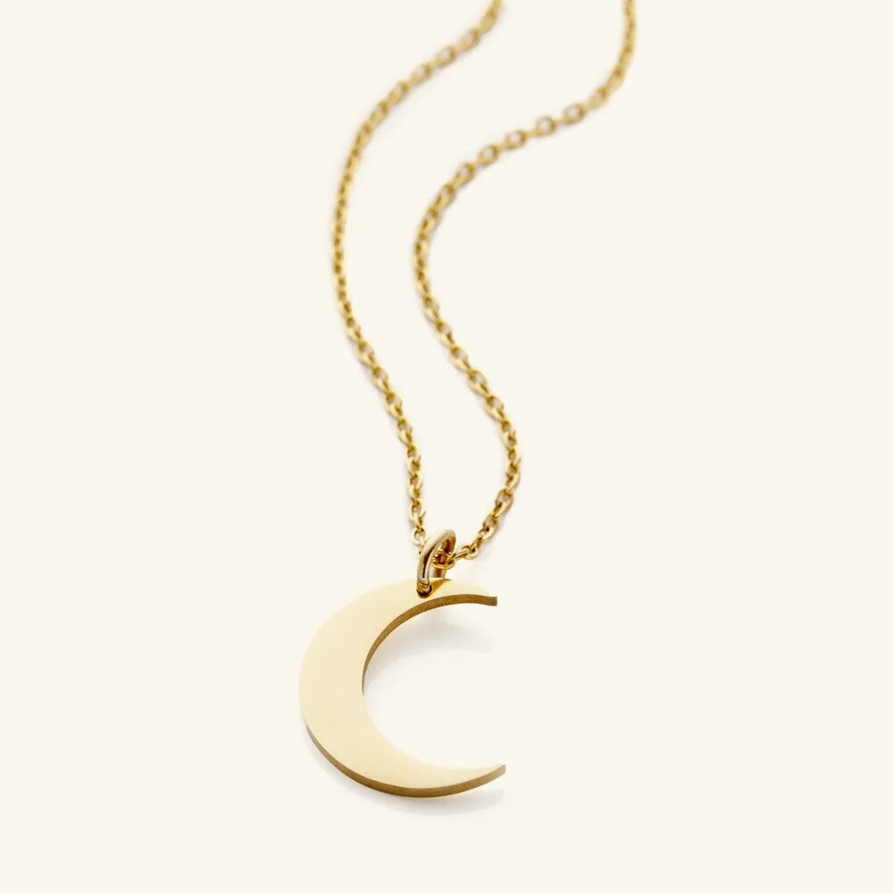 Gold Crescent Moon Necklace
